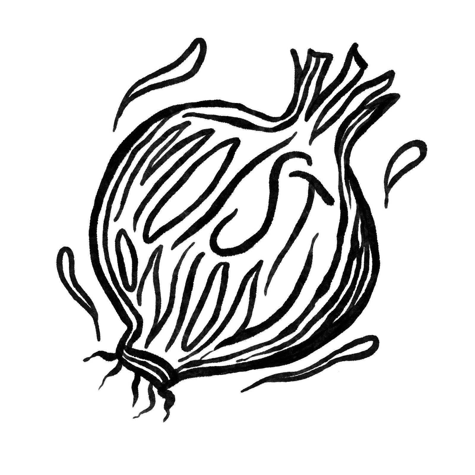 Moist Onion logo, white